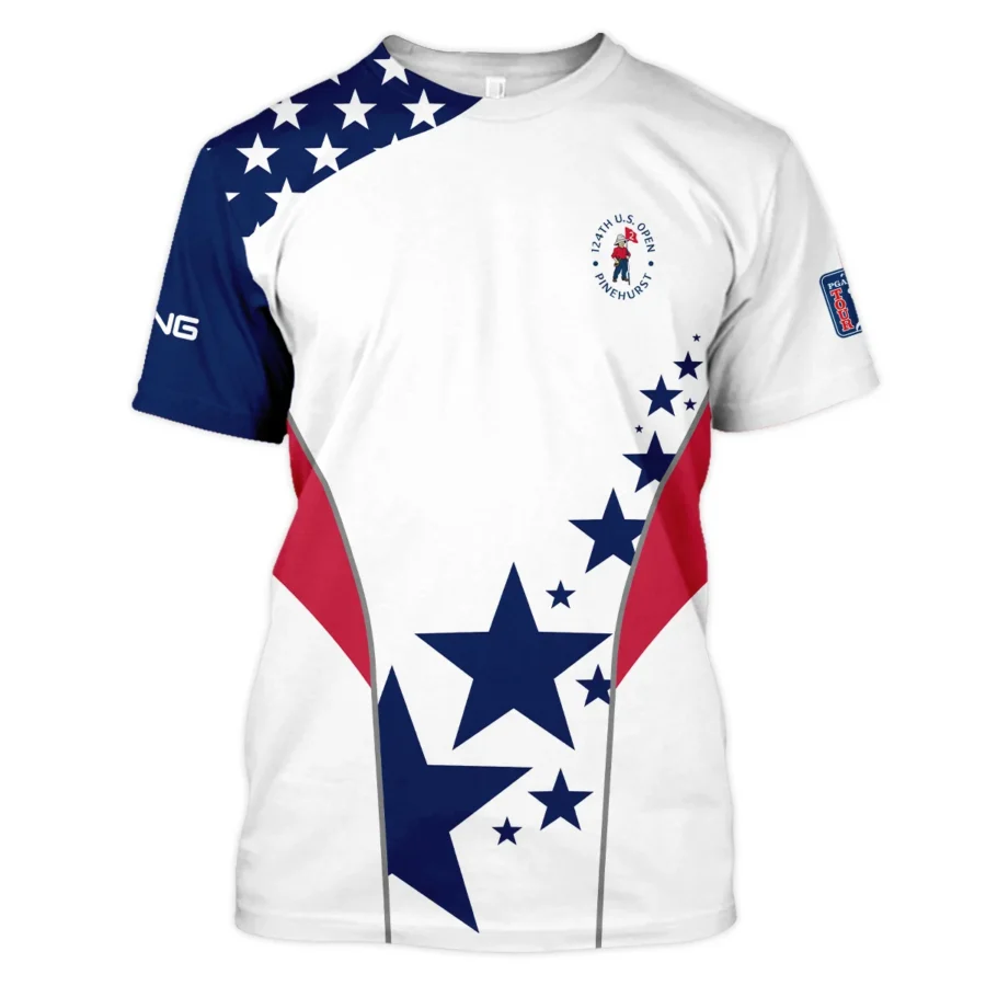 124th U.S. Open Pinehurst Ping Stars US Flag White Blue Unisex T-Shirt Style Classic T-Shirt