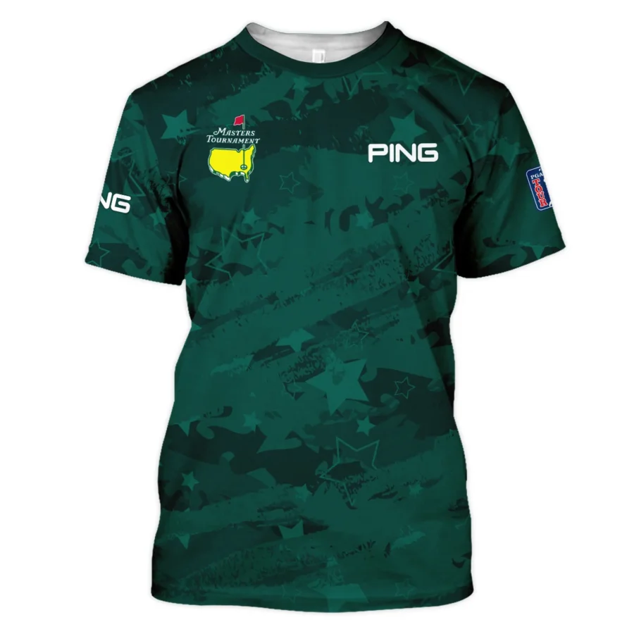 Dark Green Stars Pattern Grunge Background Masters Tournament Ping Unisex T-Shirt Style Classic T-Shirt