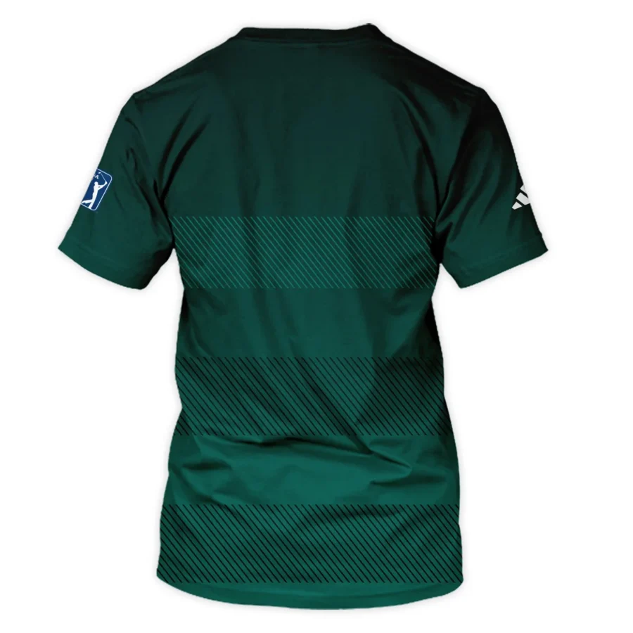 Adidas Masters Tournament Dark Green Gradient Stripes Pattern Golf Sport Unisex T-Shirt Style Classic T-Shirt