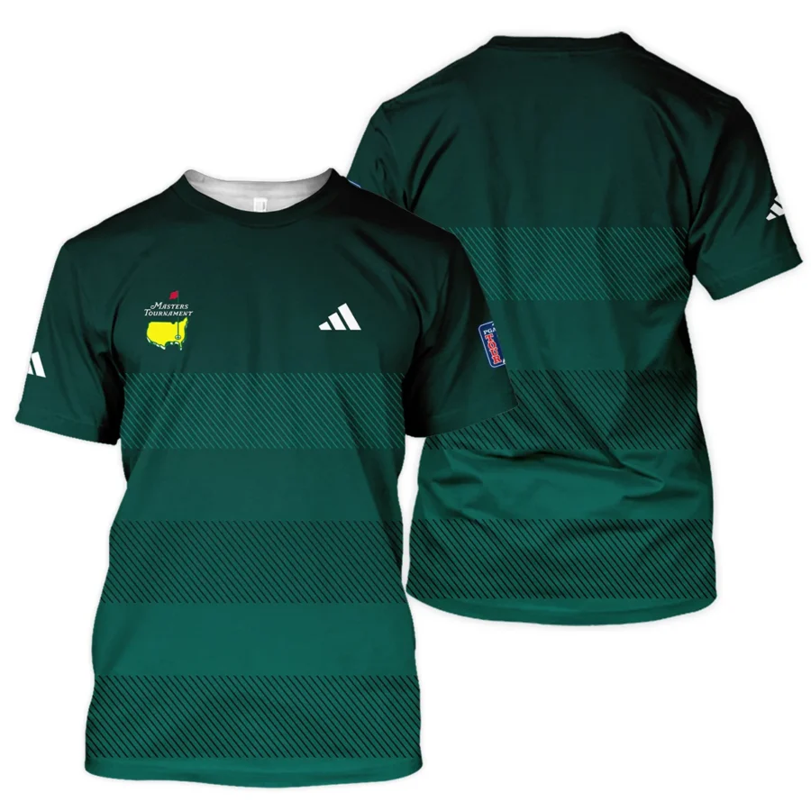 Adidas Masters Tournament Dark Green Gradient Stripes Pattern Golf Sport Unisex T-Shirt Style Classic T-Shirt