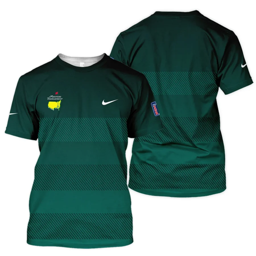 Nike Masters Tournament Dark Green Gradient Stripes Pattern Golf Sport Unisex T-Shirt Style Classic T-Shirt