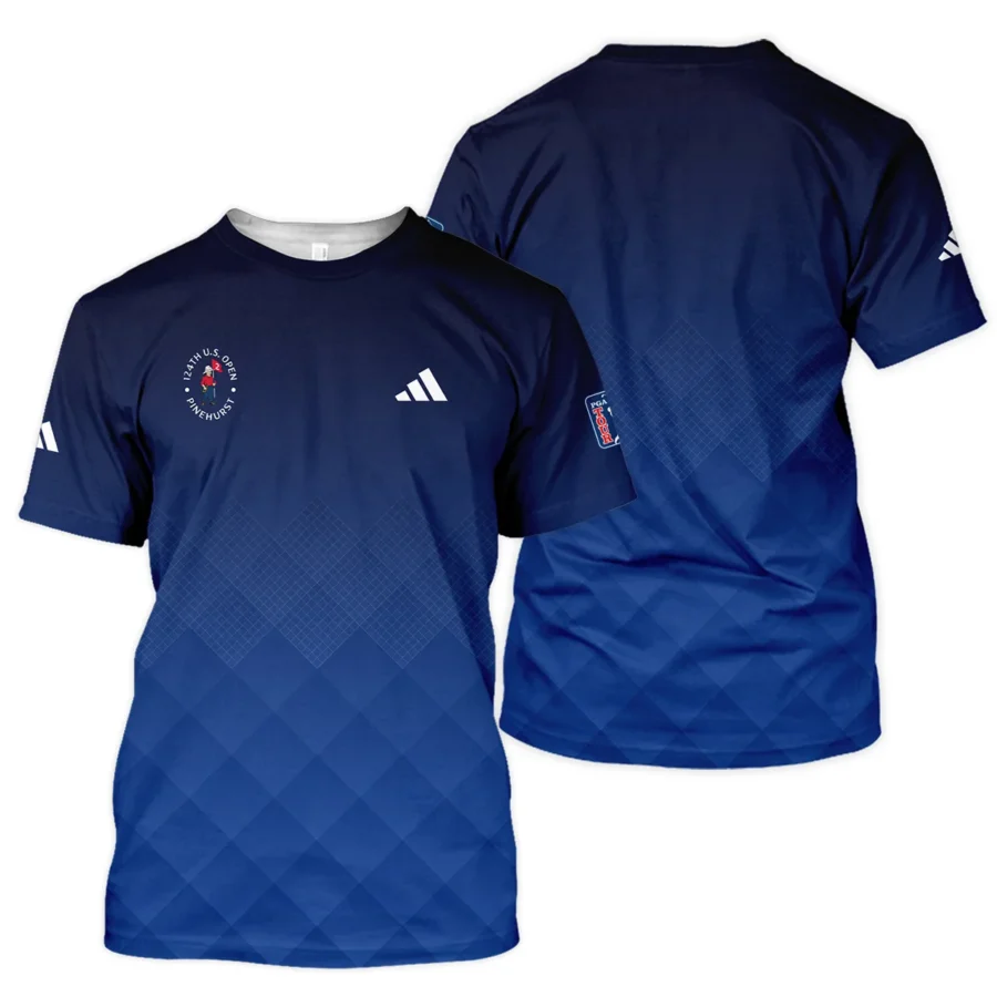 124th U.S. Open Pinehurst Adidas Dark Blue Gradient Stripes Pattern Unisex T-Shirt Style Classic T-Shirt