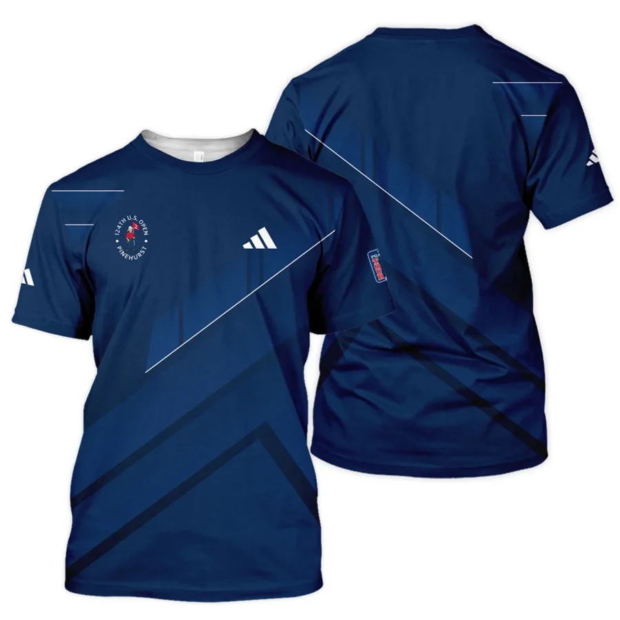 Adidas 124th U.S. Open Pinehurst Blue Gradient With White Straight Line Unisex T-Shirt Style Classic T-Shirt
