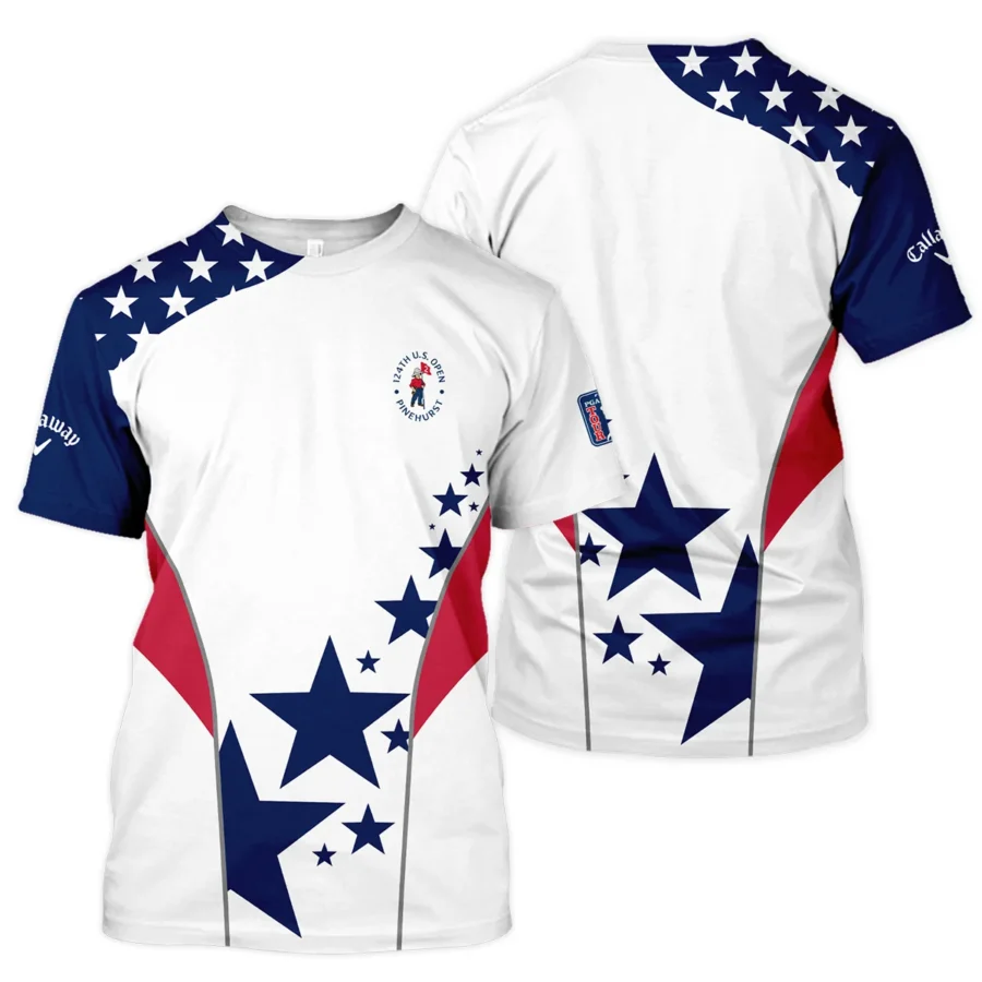 124th U.S. Open Pinehurst Callaway Stars US Flag White Blue Unisex T-Shirt Style Classic T-Shirt