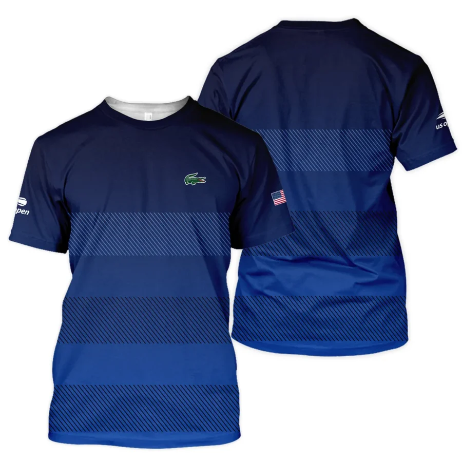 Straight Line Dark Blue Background US Open Tennis Champions Lacoste Unisex T-Shirt Style Classic T-Shirt