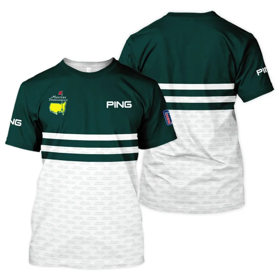 Dark Green Mix White With Logo Pattern Masters Tournament Ping Unisex T-Shirt Style Classic T-Shirt