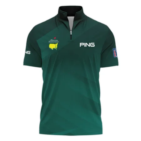 Masters Tournament Dark Green Gradient Golf Sport Ping Style Classic, Short Sleeve Polo Shirts Quarter-Zip Casual Slim Fit Mock Neck Basic