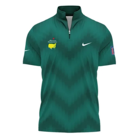 Golf Sport Green Gradient Stripes Pattern Nike Masters Tournament Style Classic, Short Sleeve Polo Shirts Quarter-Zip Casual Slim Fit Mock Neck Basic