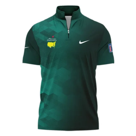 Nike Golf Sport Dark Green Gradient Abstract Background Masters Tournament Style Classic, Short Sleeve Polo Shirts Quarter-Zip Casual Slim Fit Mock Neck Basic