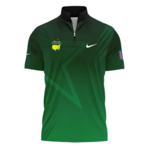 Adidas Masters Tournament Polo Shirt Dark Green Gradient Star Pattern Golf Sports Style Classic Quarter Zipped Sweatshirt