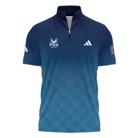 2024 PGA Championship Valhalla Adidas Blue Gradient Abstract Stripes  Long Polo Shirt Style Classic Long Polo Shirt For Men