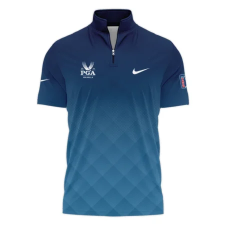 2024 PGA Championship Valhalla Nike Blue Gradient Abstract Stripes  Style Classic, Short Sleeve Polo Shirts Quarter-Zip Casual Slim Fit Mock Neck Basic