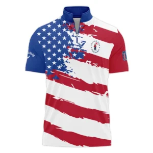 Callaway US Flag Blue Red Stars 124th U.S. Open Pinehurst Vneck Polo Shirt Style Classic Polo Shirt For Men