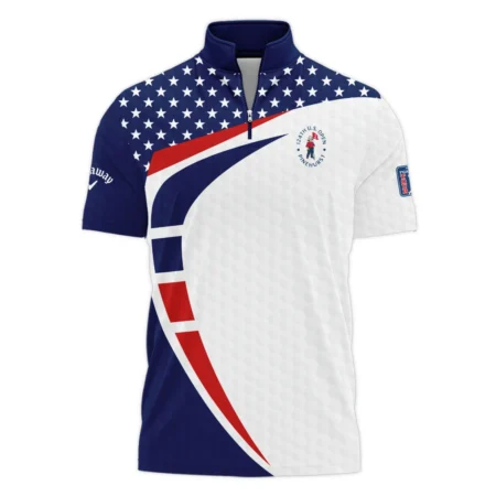 124th U.S. Open Pinehurst Callaway US Flag Blue Red Stars Long Polo Shirt Style Classic Long Polo Shirt For Men