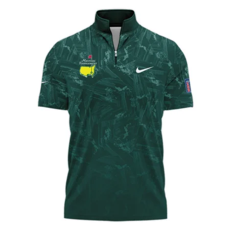 Dark Green Background Masters Tournament Nike Style Classic, Short Sleeve Polo Shirts Quarter-Zip Casual Slim Fit Mock Neck Basic