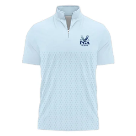 PGA Trophy Pattern Light Blue 2024 PGA Championship Valhalla Callaway Style Classic, Short Sleeve Polo Shirts Quarter-Zip