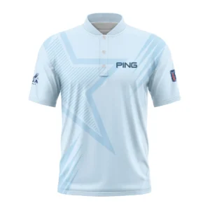 2024 PGA Championship Valhalla Golf Star Line Pattern Light Blue Ping Vneck Polo Shirt Style Classic Polo Shirt For Men