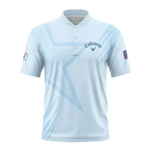 124th U.S. Open Pinehurst Golf Star Line Pattern Light Blue Callaway Vneck Polo Shirt Style Classic Polo Shirt For Men