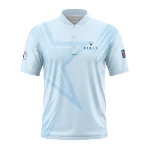 124th U.S. Open Pinehurst Golf Star Line Pattern Light Blue Rolex Vneck Polo Shirt Style Classic Polo Shirt For Men