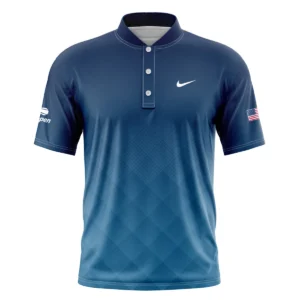 Nike Blue Abstract Background US Open Tennis Champions Polo Shirt Mandarin Collar Polo Shirt