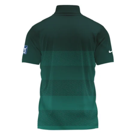 Nike Masters Tournament Dark Green Gradient Stripes Pattern Golf Sport Style Classic, Short Sleeve Polo Shirts Quarter-Zip Casual Slim Fit Mock Neck Basic