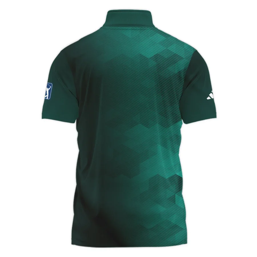 Adidas Golf Sport Dark Green Gradient Abstract Background Masters Tournament Style Classic, Short Sleeve Polo Shirts Quarter-Zip Casual Slim Fit Mock Neck Basic