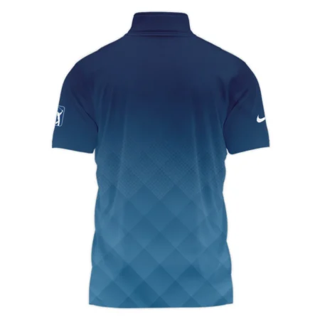 2024 PGA Championship Valhalla Nike Blue Gradient Abstract Stripes  Style Classic, Short Sleeve Polo Shirts Quarter-Zip Casual Slim Fit Mock Neck Basic