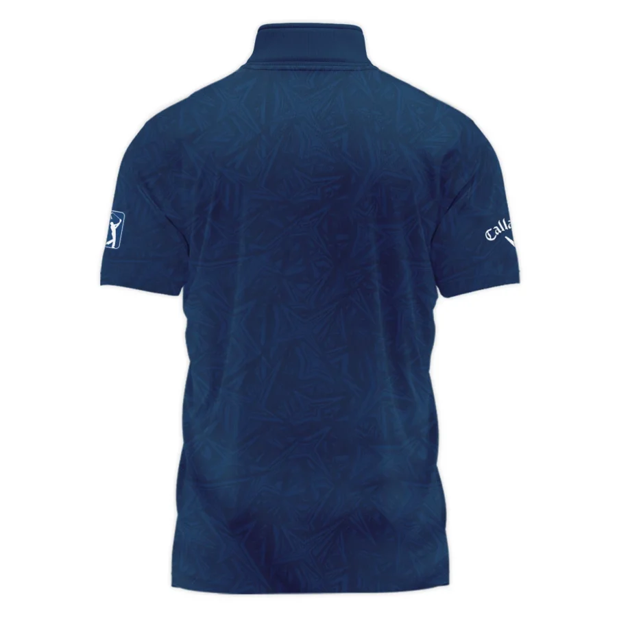 Callaway 124th U.S. Open Pinehurst Stars Gradient Pattern Dark Blue Style Classic, Short Sleeve Polo Shirts Quarter-Zip Casual Slim Fit Mock Neck Basic