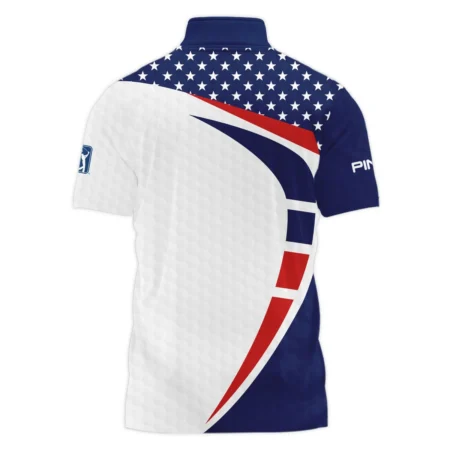 124th U.S. Open Pinehurst Ping US Flag Blue Red Stars Style Classic, Short Sleeve Polo Shirts Quarter-Zip