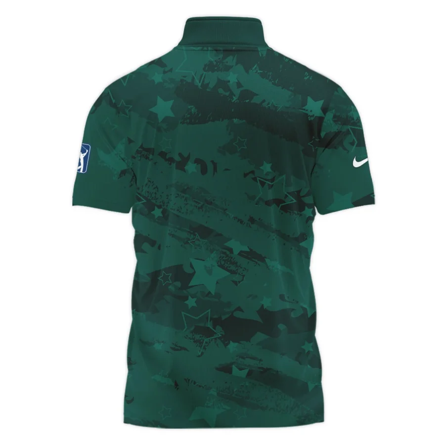 Dark Green Stars Pattern Grunge Background Masters Tournament Nike Style Classic, Short Sleeve Polo Shirts Quarter-Zip Casual Slim Fit Mock Neck Basic