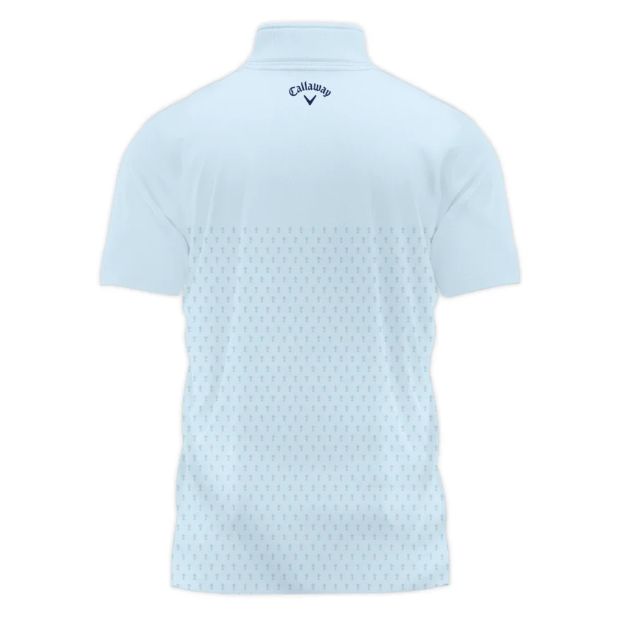 PGA Trophy Pattern Light Blue 2024 PGA Championship Valhalla Callaway Style Classic, Short Sleeve Polo Shirts Quarter-Zip