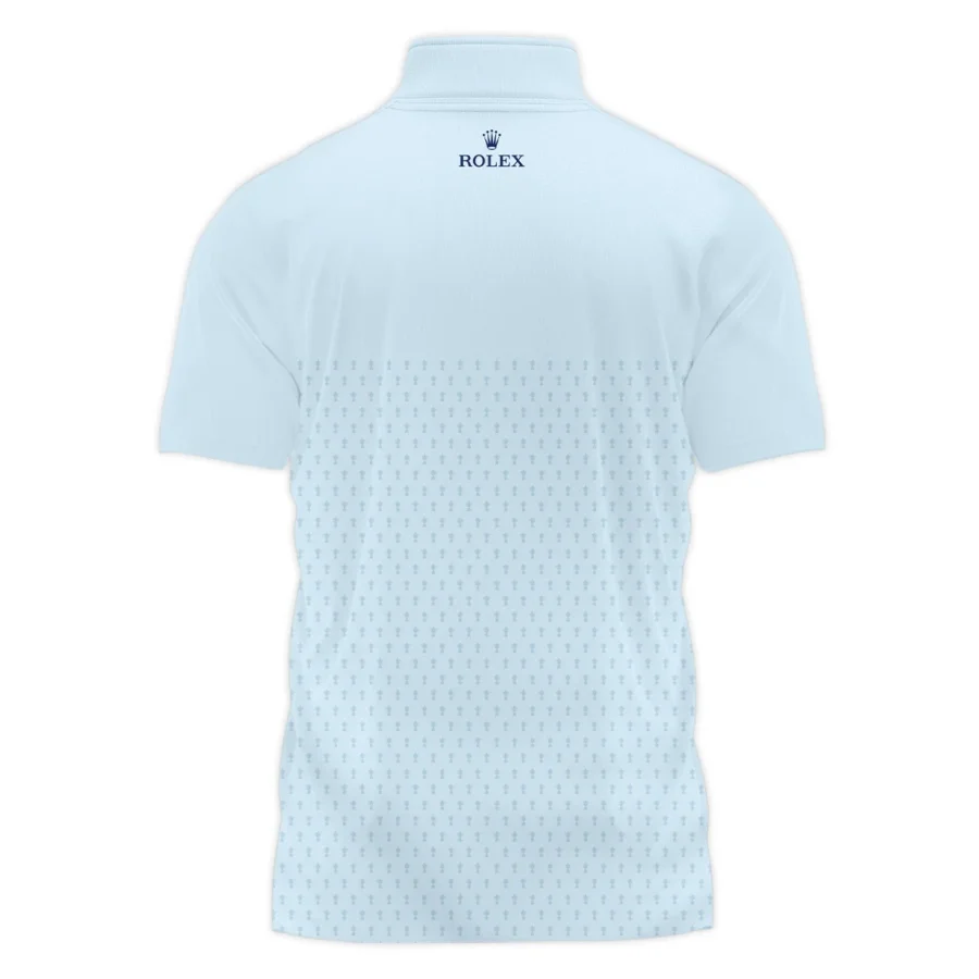 PGA Trophy Pattern Light Blue 2024 PGA Championship Valhalla Rolex Style Classic, Short Sleeve Polo Shirts Quarter-Zip