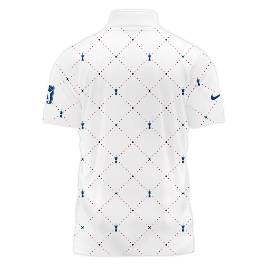 Argyle Pattern With Cup 124th U.S. Open Pinehurst Nike Style Classic, Short Sleeve Polo Shirts Quarter-Zip Casual Slim Fit Mock Neck Basic