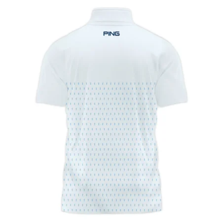 U.S Open Trophy Pattern Light Blue 124th U.S. Open Pinehurst Ping Style Classic, Short Sleeve Polo Shirts Quarter-Zip