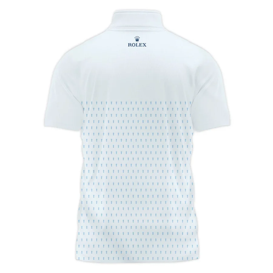 U.S Open Trophy Pattern Light Blue 124th U.S. Open Pinehurst Rolex Style Classic, Short Sleeve Polo Shirts Quarter-Zip