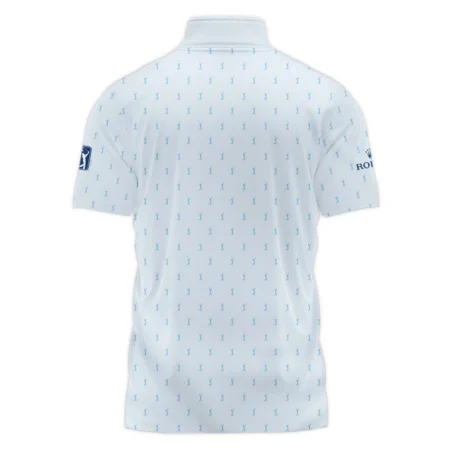 Golf Pattern Light Blue THE PLAYERS Championship Rolex Style Classic, Short Sleeve Polo Shirts Quarter-Zip Casual Slim Fit Mock Neck Basic