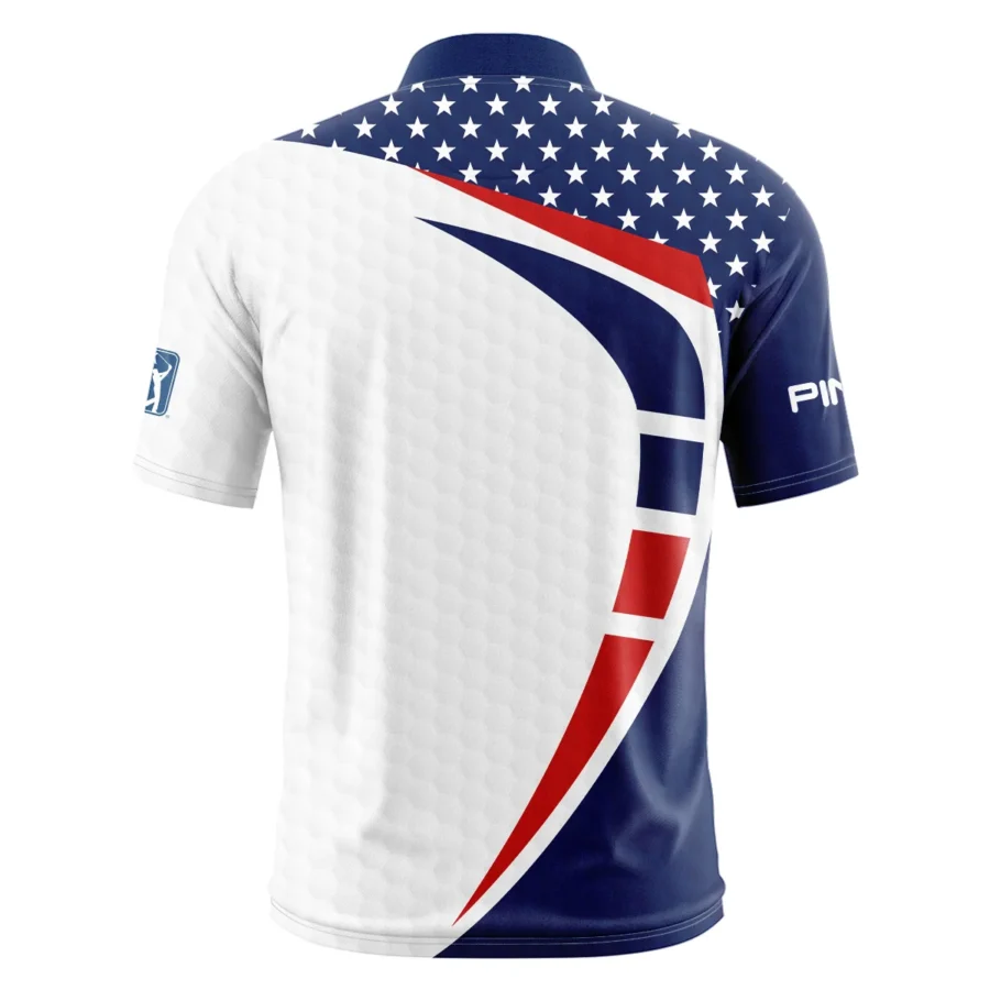 124th U.S. Open Pinehurst Ping US Flag Blue Red Star Style Classic, Short Sleeve Round Neck Polo Shirt