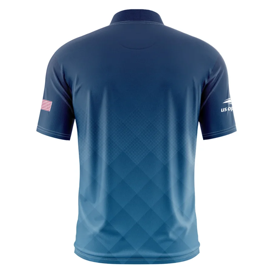 Ralph Lauren Blue Abstract Background US Open Tennis Champions Short Sleeve Round Neck Polo Shirts