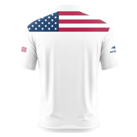 US Open Tennis Champions Adidas USA Flag White Short Sleeve Round Neck Polo Shirts