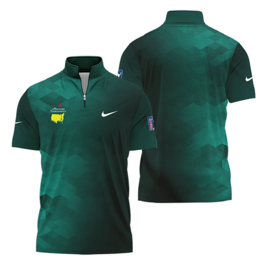 Nike Golf Sport Dark Green Gradient Abstract Background Masters Tournament Style Classic, Short Sleeve Polo Shirts Quarter-Zip Casual Slim Fit Mock Neck Basic