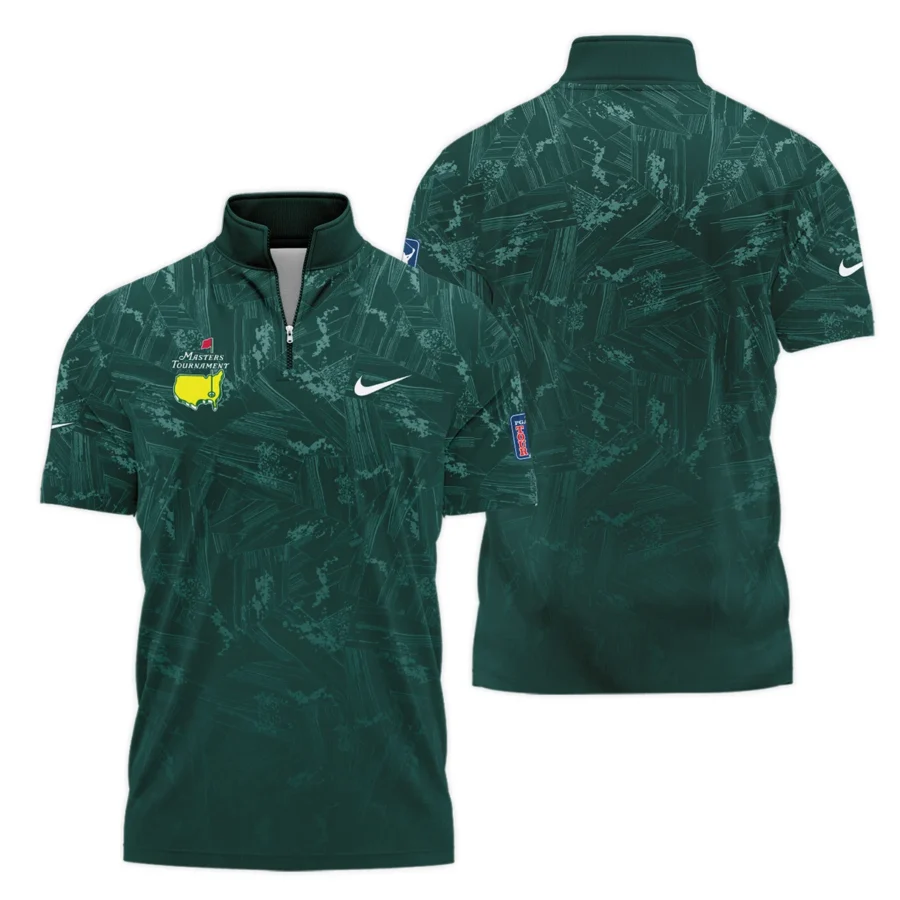 Dark Green Background Masters Tournament Nike Style Classic, Short Sleeve Polo Shirts Quarter-Zip Casual Slim Fit Mock Neck Basic