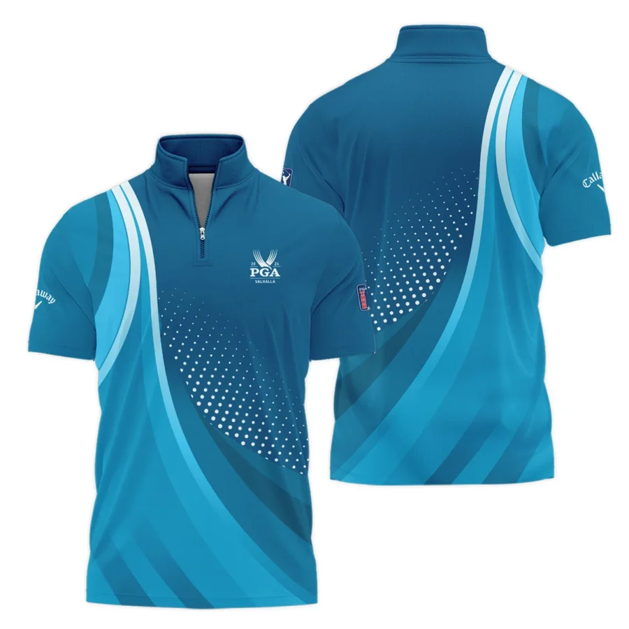 Golf Love Sport Color Blue 2024 PGA Championship Valhalla Callaway Style Classic, Short Sleeve Polo Shirts Quarter-Zip