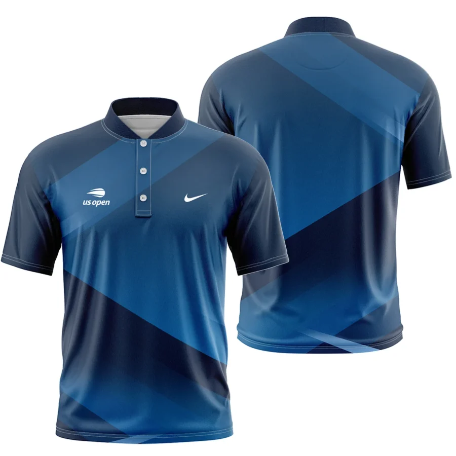 US Open Tennis Champions Dark Blue Background Nike Short Sleeve Round Neck Polo Shirts