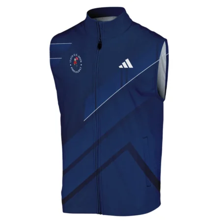 Adidas 124th U.S. Open Pinehurst Blue Gradient With White Straight Line Sleeveless Jacket Style Classic Sleeveless Jacket