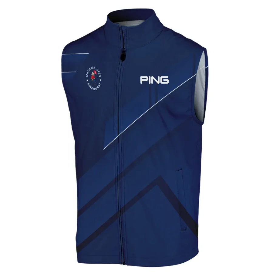 Ping 124th U.S. Open Pinehurst Blue Gradient With White Straight Line Sleeveless Jacket Style Classic Sleeveless Jacket