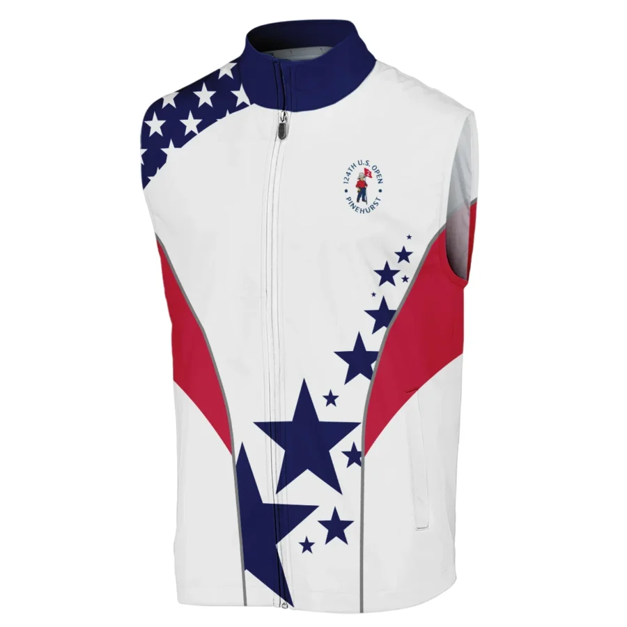 124th U.S. Open Pinehurst Callaway Stars US Flag White Blue Sleeveless Jacket Style Classic Sleeveless Jacket