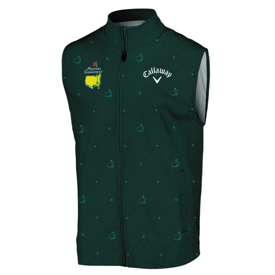 Dark Green Pattern In Retro Style With Logo Masters Tournament Callaway Sleeveless Jacket Style Classic Sleeveless Jacket