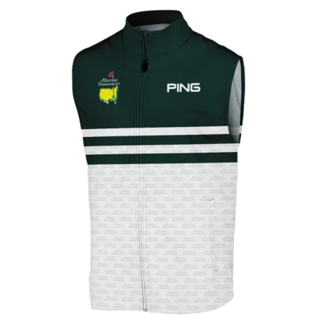 Dark Green Mix White With Logo Pattern Masters Tournament Ping Sleeveless Jacket Style Classic Sleeveless Jacket