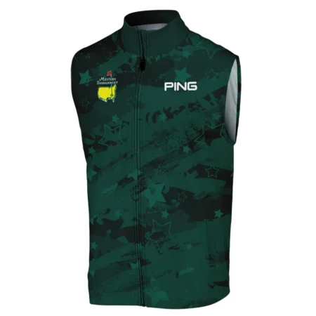 Dark Green Stars Pattern Grunge Background Masters Tournament Ping Sleeveless Jacket Style Classic Sleeveless Jacket