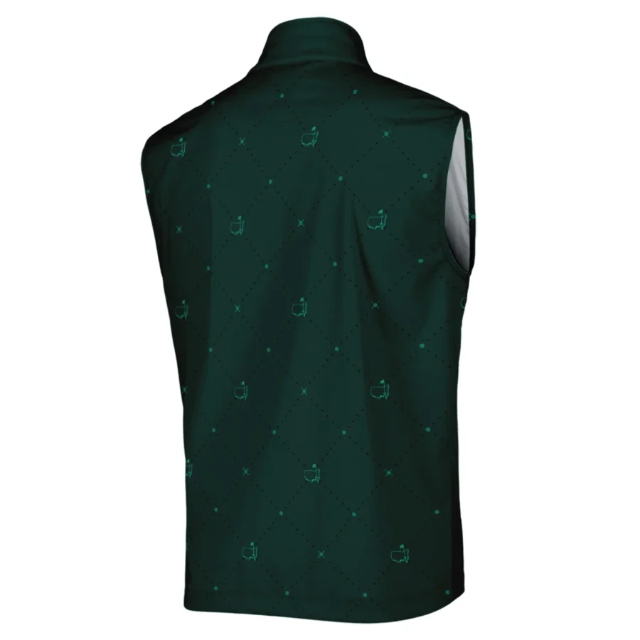 Dark Green Pattern In Retro Style With Logo Masters Tournament Callaway Sleeveless Jacket Style Classic Sleeveless Jacket